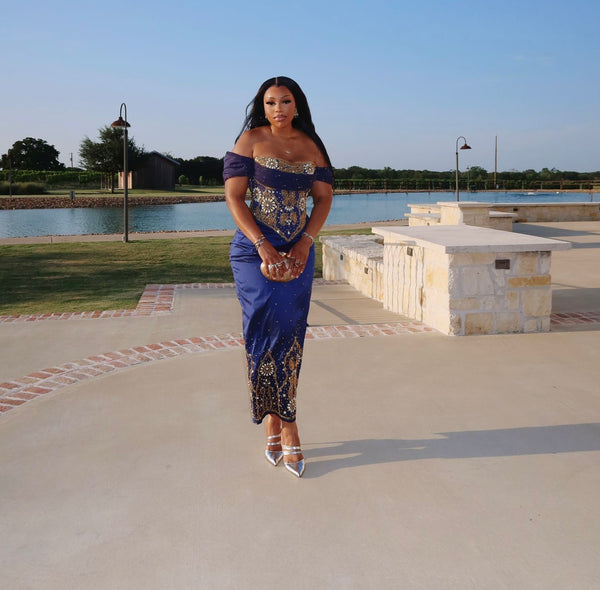 Navy Blue Aso Ebi Style