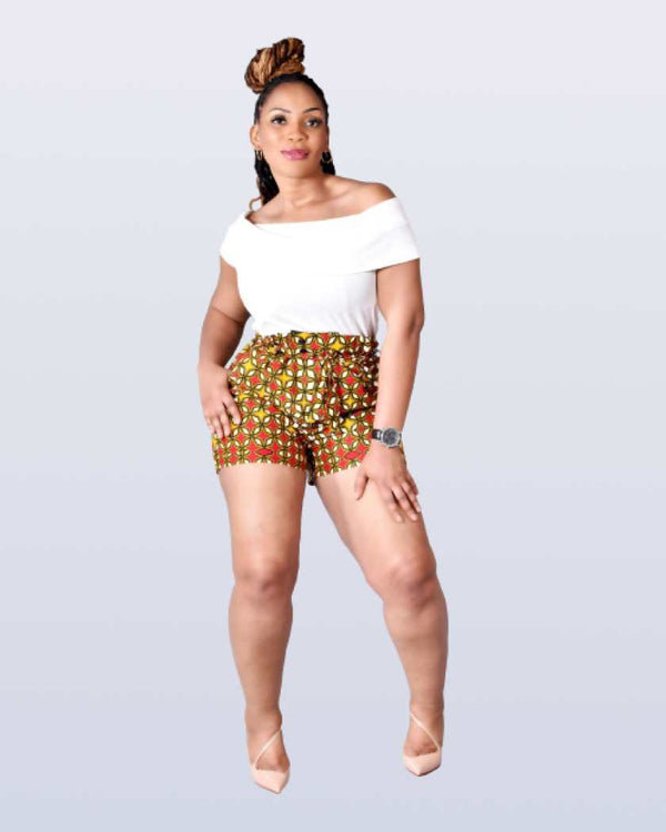 African Print Yinka Shorts
