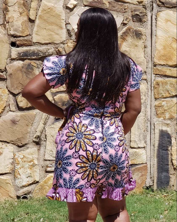 African Print Laurel Purple dress