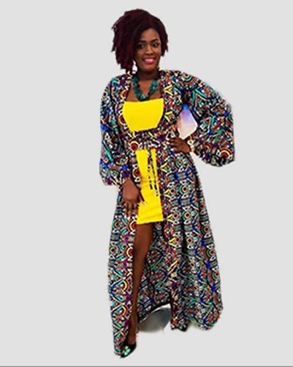 African print Nefe kimono